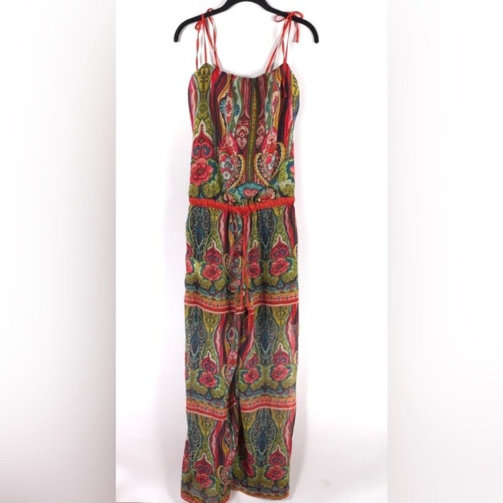 Desigual Floral Aztec Print Sleeveless Straps Wide Leg Jumpsuit 51P26D7 Size 32‎ - Picture 5 of 16